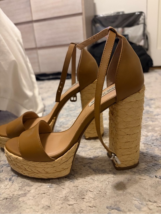 Steve Madden Shoes - Steve Madden Tan Braided-Platform Strappy Heels